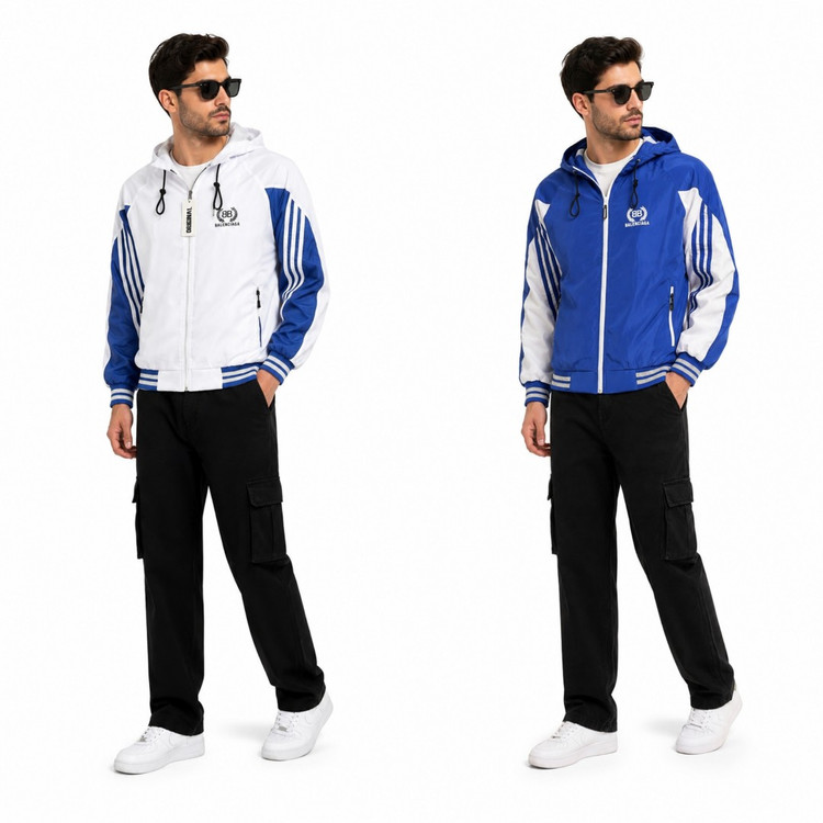 سویشرت کلاهدار اسپرت مردانه طرح BALENCIAGA مدل سه خط
