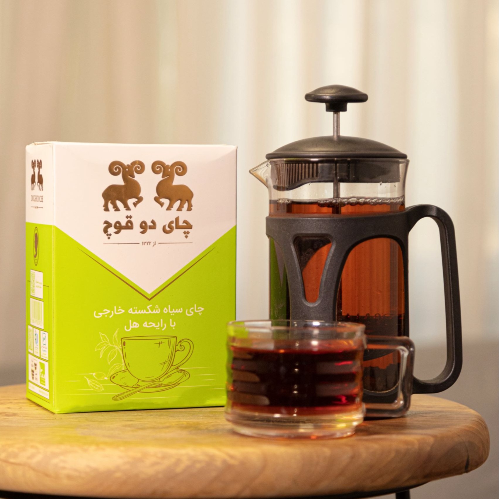 چای شکسته ممتاز هندوستان با تکه های هل و رایحه هل دوقوچ - 450 گرم