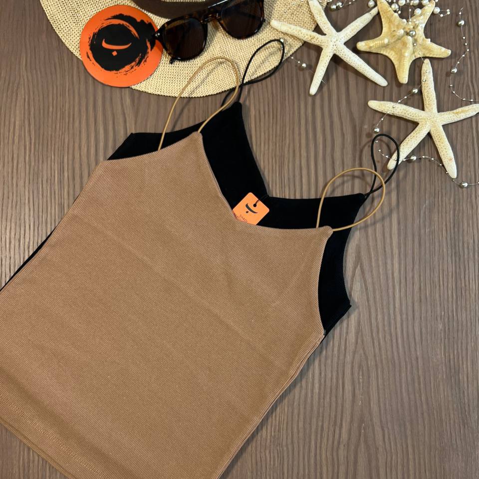 تاپ زنانه بند ماکارونی (رکابی زیر کتی) کبریتی نخ پنبه کشی فری سایز