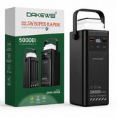 پاوربانک 50000 میلی آمپری DAKEWEI شارژ سریع 22.5 وات همراه کابلهای داخلی و نمایشگر دیجیتال