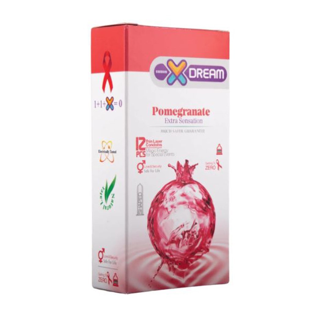 کاندوم تنگ کننده اناری ایکس دریم XDream Pomegranate بسته 12 عددی